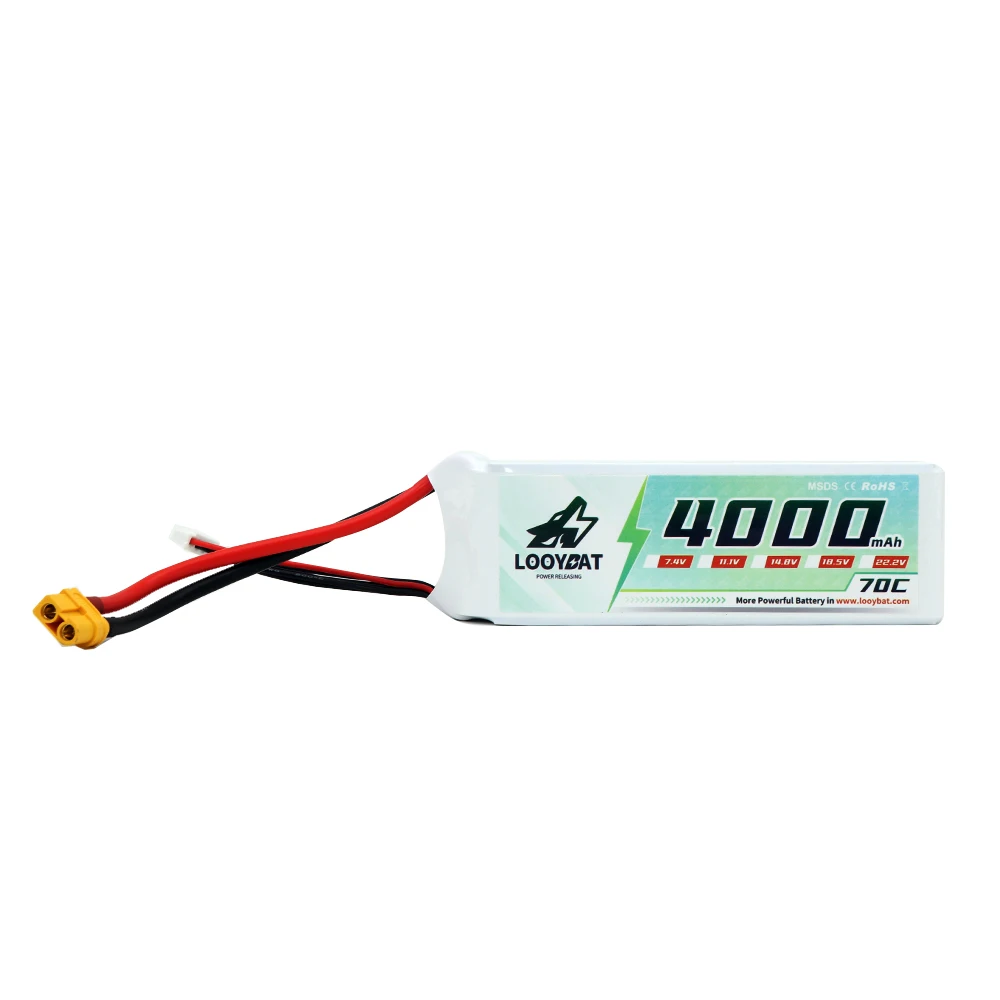 Environmentally Friendly LOOYBAT Lipo Battery 4000mAh 7.4V 22.2V Rechargeable Batterie Lipo For UAV Drone