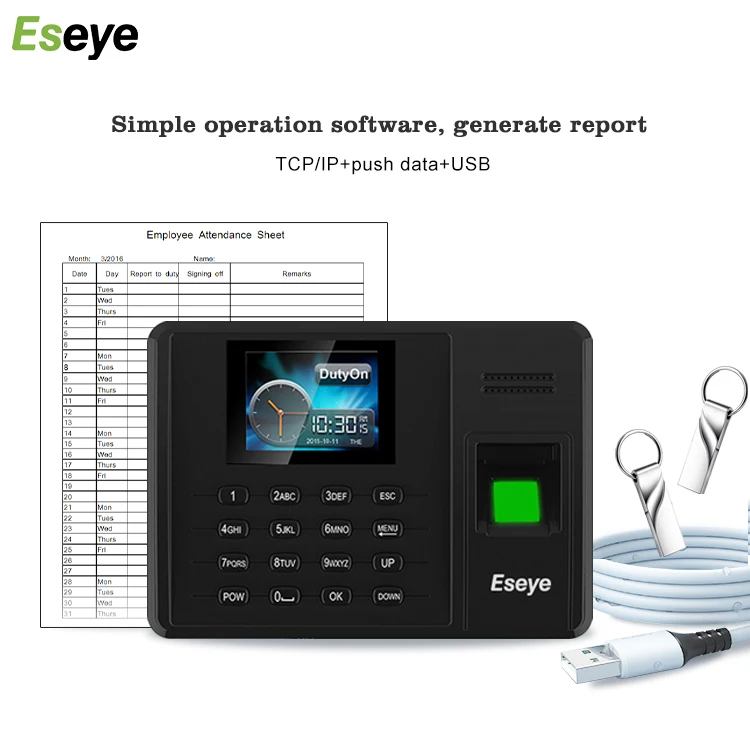 Eseye Cheap Factory Price Biometric Fingerprint Terminal Machine Time Attendance