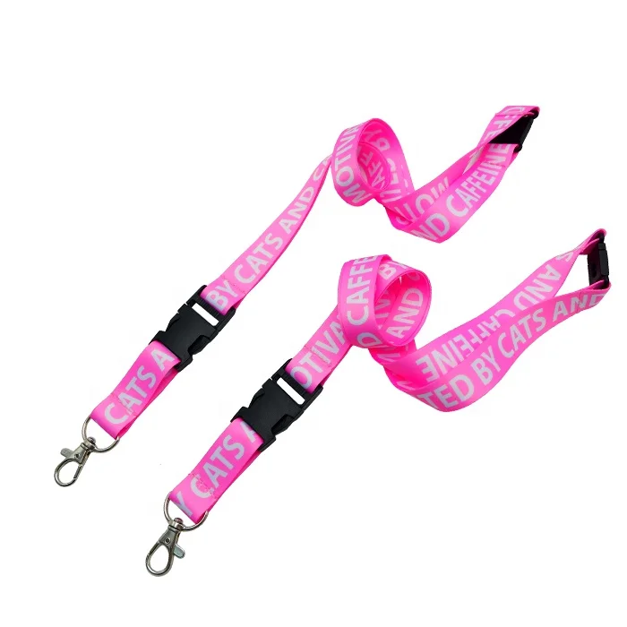 
Custom printed cool designs personalized love pink neck lanyards 