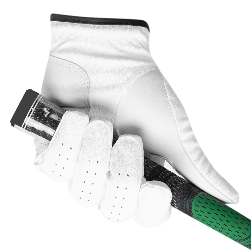 custom logo ladies golf gloves cabretta leather left hand packaging uv coating ring cut out