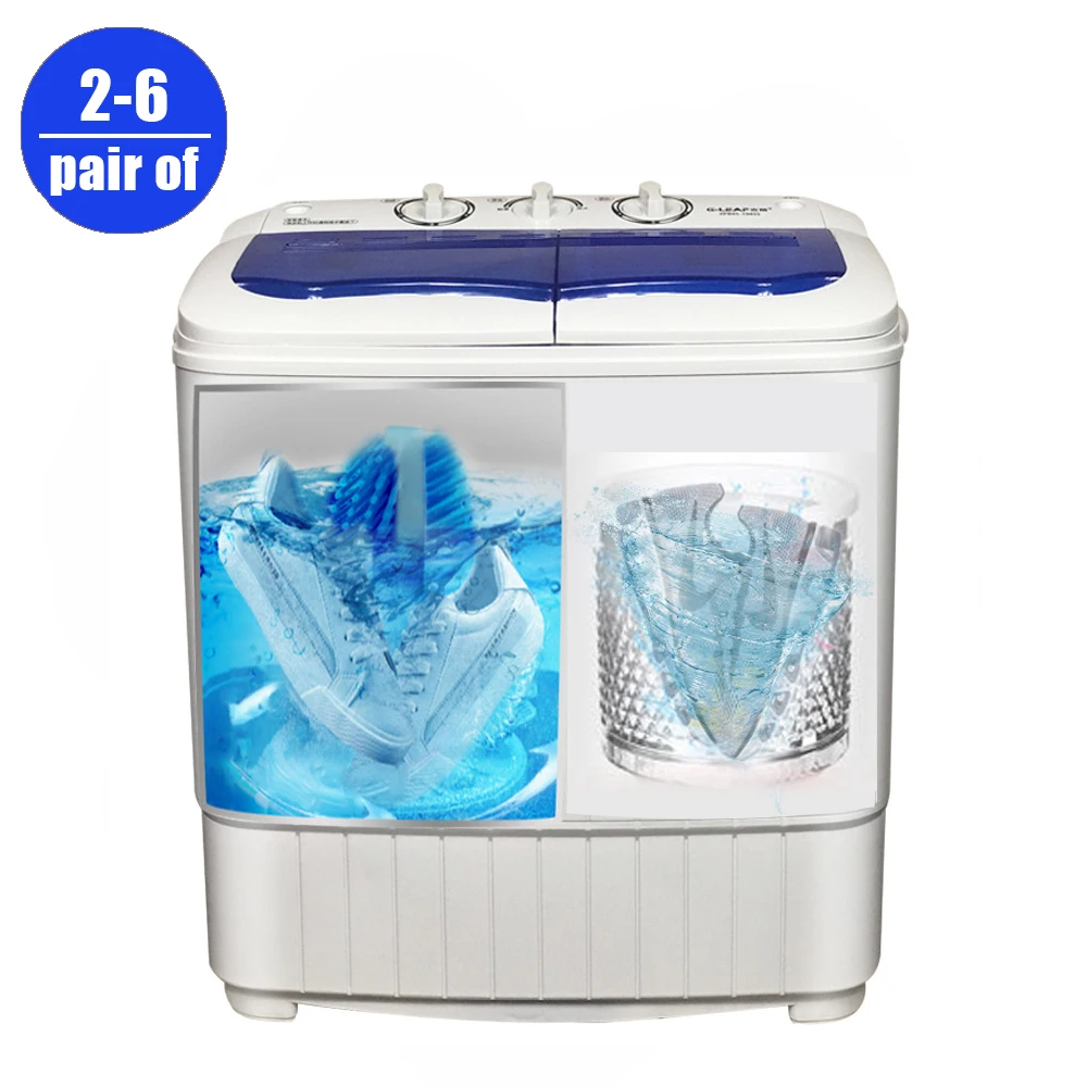 Save Cost 6 KG Washing Capacity Twin Tub Semi-automatic With Removable Nylon Brush Toploading Shoe Washers With Drying