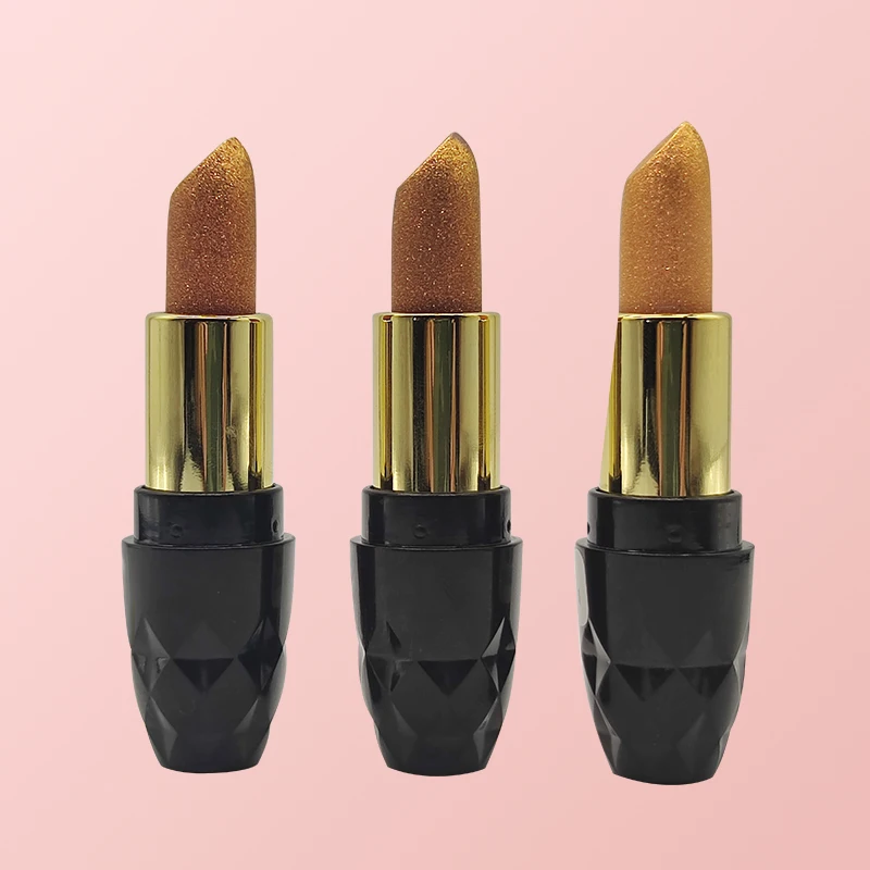 Высококачественная помада с розовым золотом и блестками индивидуальным логотипом увлажняющая хромированная матовая металлическая высоким пигментом