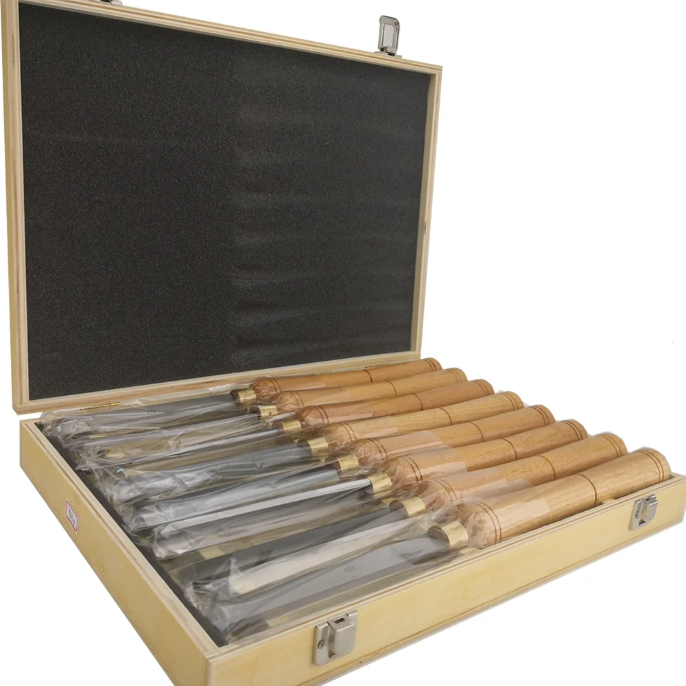 HSS High Speed Steel Wood Carving Chisel Lathe Turning Wood Tools With Sharpen Grinder Oil-stone