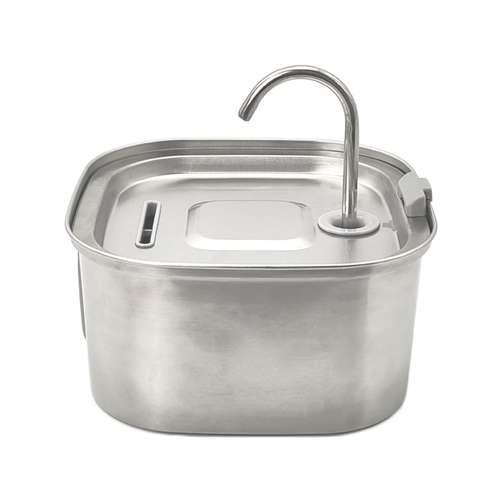 Hot Sale Pet Accessories Dog Cat Water Feeder Electric Stainless Steel Pet Water Fountain with Lack Water Warning