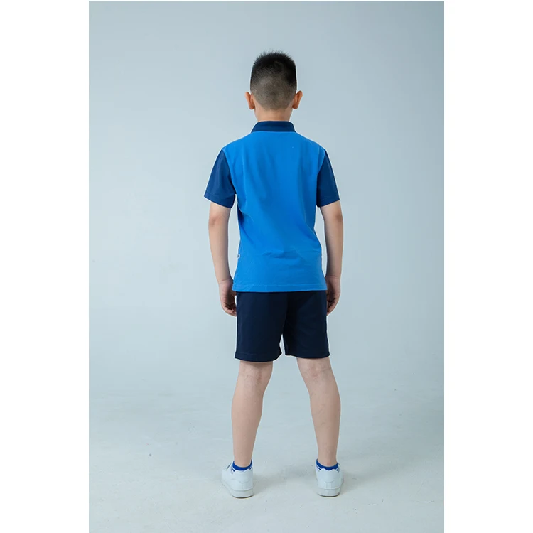 Hot Selling Summer Short Sleeve Polo Shirt Primary School Uniform T  Shirt  Short Pants  for Children