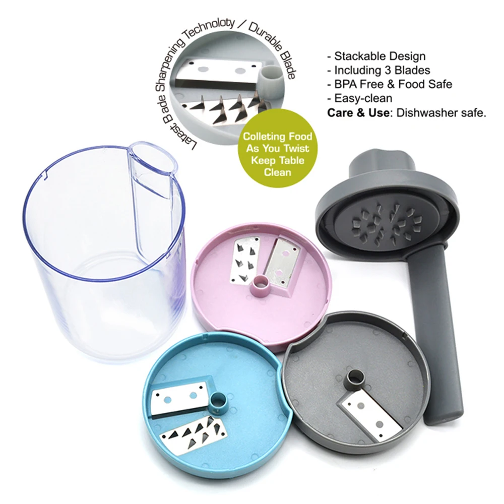 Hot Sale Stainless Steel Manual Spiral Vegetable Slicer Cutter Multifunction Press Tool for Commercial Food Buyers