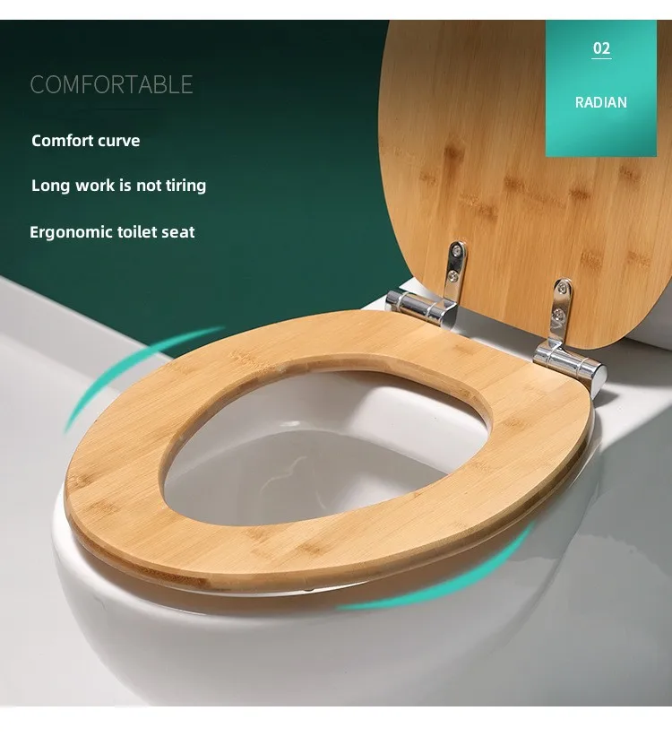 Universal Quick Release Buffering Soft Close Solid Wood Thickened Wooden Toilet Seat Cover