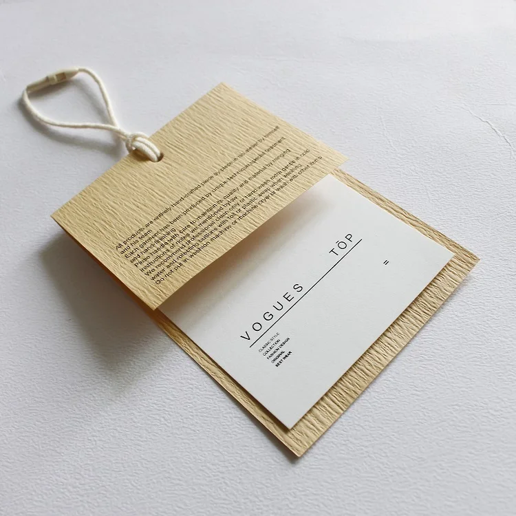 
Hot Selling Whiteboard Paper Black Base with Gold Logo c/w Cotton String 