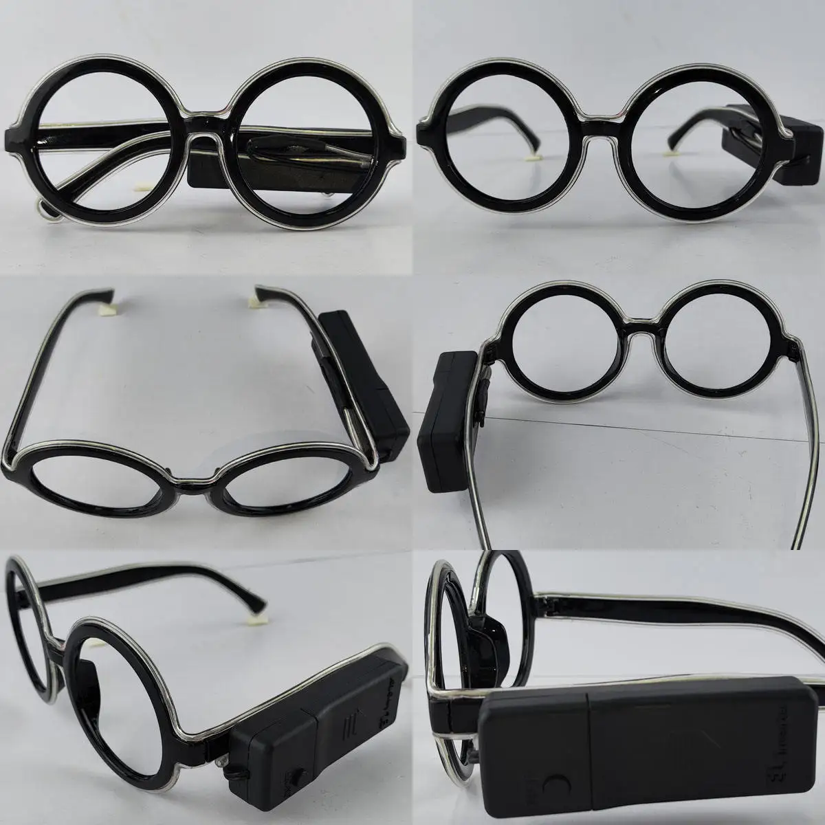 Wireless Round Glitter Party Supplies Flashing Glasses with LED Trending Light Up Plastic Glass Party Decor