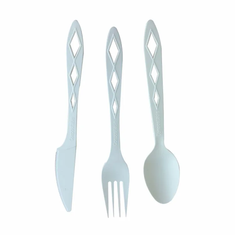 7 inch compostable cutlery spoon fork knife CPLA disposable cutlery