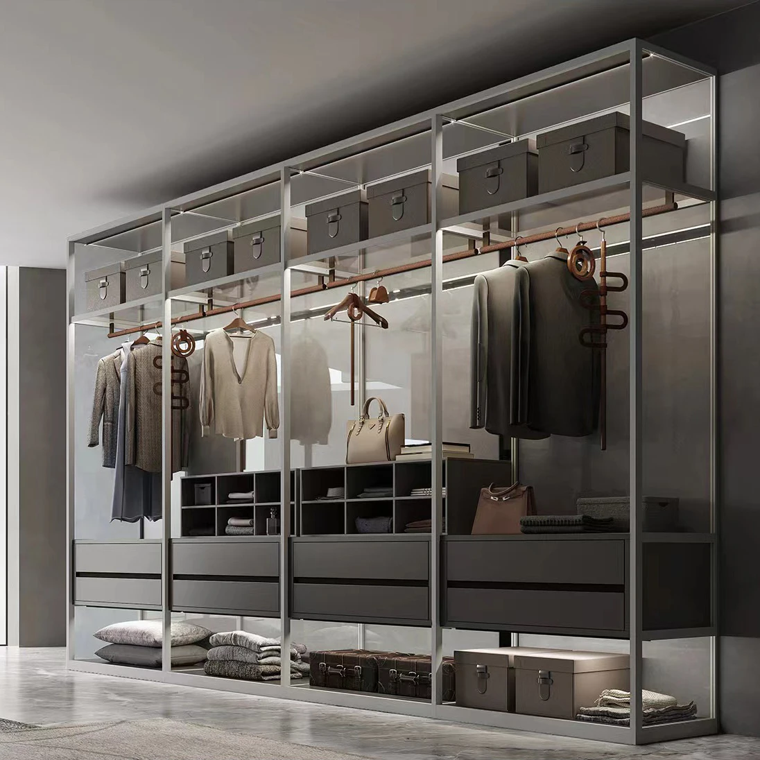 Customized Closet system Bedroom Wardrobe modern clothes storage Cabinets Set Furniture Organizer walk in closet