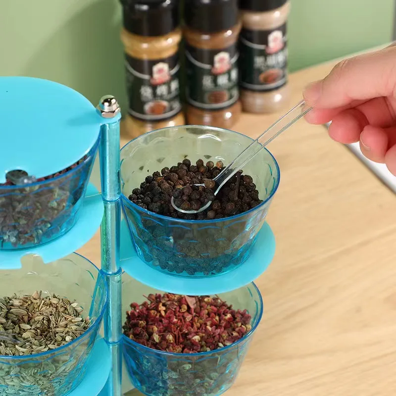 FS310 Seasoning box rotatable vertical household kitchen salt monosodium glutamate seasoning storage box seasoning bottle