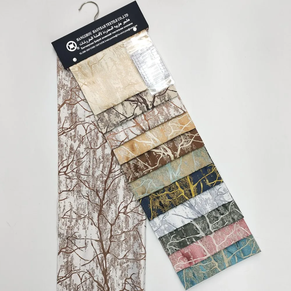 Фабрика Китая оптовая продажа 100% полиэфирная тканая жаккардовая ткань металлическая Серебристая Золотая пряжа новые узоры окрашенная обивка