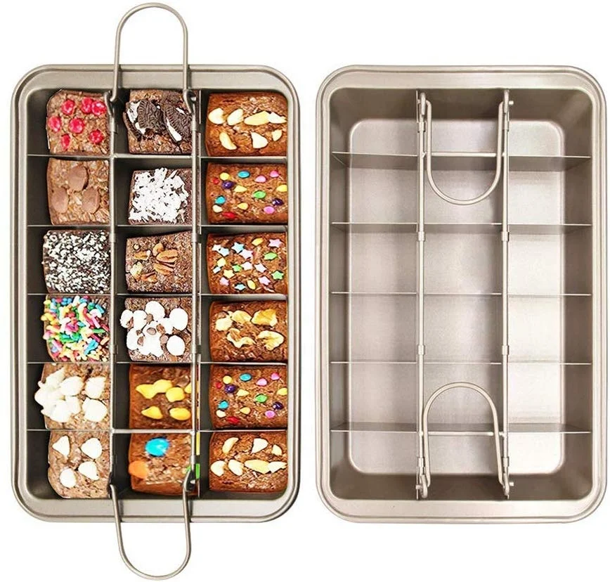 
Professional Bakeware 18 Cavity Baking Tools Easy Cleaning Square Lattice Chocolate Cake Mold Brownie Baking Pan Non-Stick 