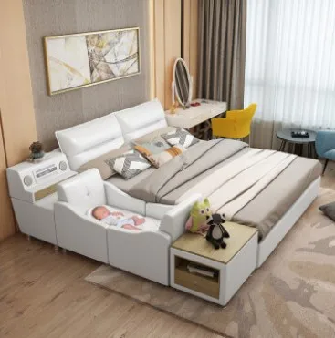 Bedroom Set Beds Leather Music Queen King Size Smart Massage Bed China Manufacture Marine Plywood Bedroom Furniture