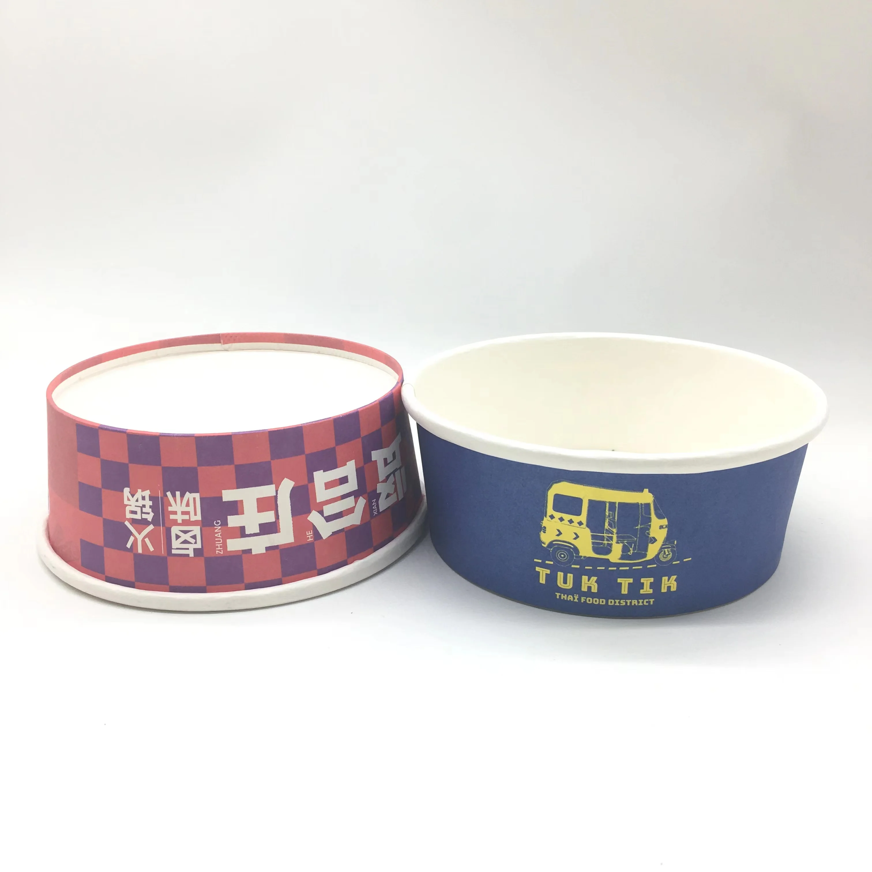 500 ml disposable food container brown kraft paper bowl soup salad bowl with paper lid for existing sale