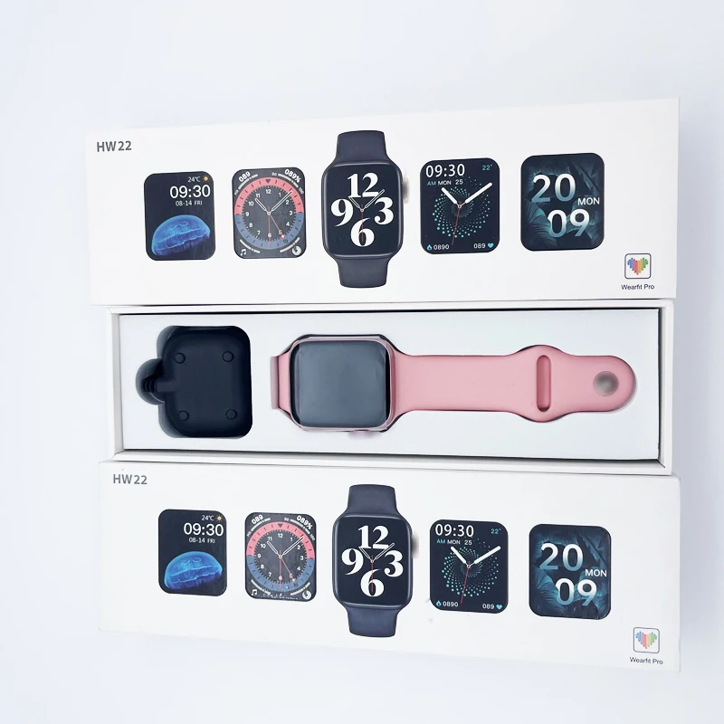 Hw22 1.75 inch full touch smart watch fitness BT call iwo series 6 smart bracelet rorary button HW 22 smartwatch for android ios