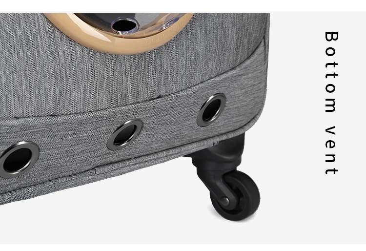 Top Selling  factory custom  Pet Dog Carrier on Wheels Weekend Outdoor Travel Rolling Luggage cat bag