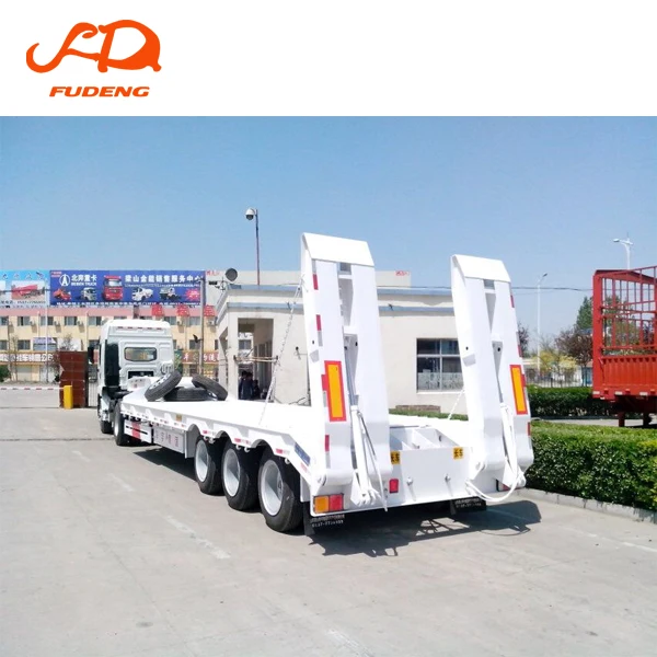 2021 lowboy semi trailer 3 axles 80ton steel material lowbed truck trailer for sale