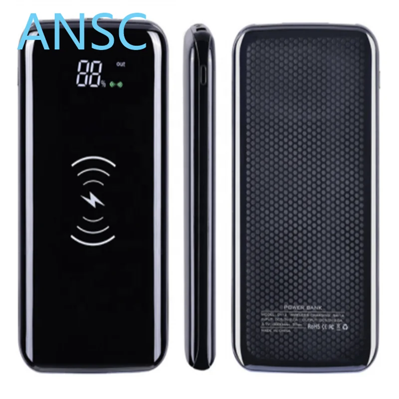 Оптовая Продажа Прямые продажи логотип настройки цифровой дисплей беспроводной зарядки мобильного питания TYPE-C 6000 мАч