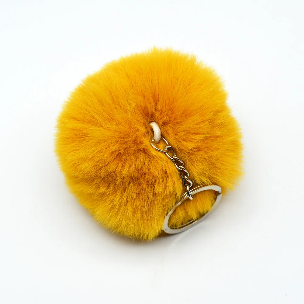 Cute Car Ball Keychain Fox Fur Pom Pon Ball Keychain