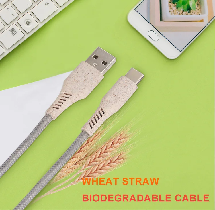 Wholesale Custom box bulk biodegradable Micro  type c 1m charger usb cable for iphone