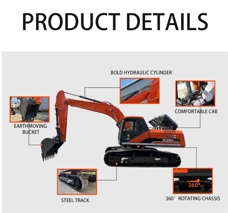 True hydraulic pilot Strong Power excavator mini digger 26ton excavator for sale