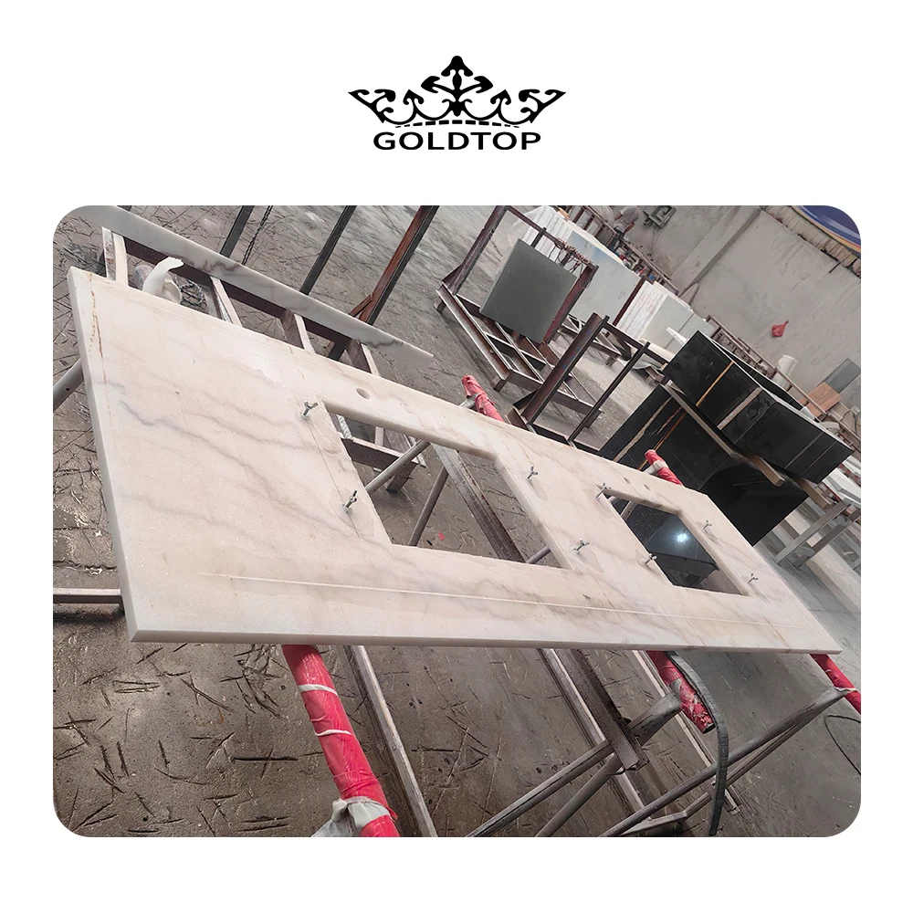 GOLDTOP OEM/ODM Marmore Cheap Price Polished Natural Stone Crystal White Marble Kitchen Countertops