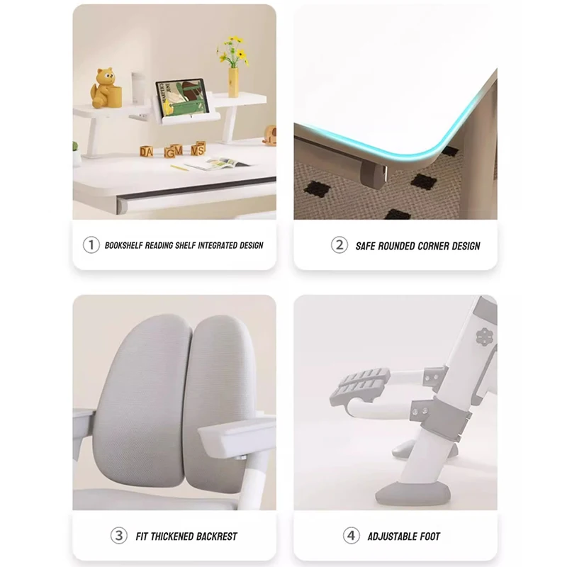 Modern Design Wood Metal School Set Study Desk for Bedroom & Living Room Steel Frame for Students