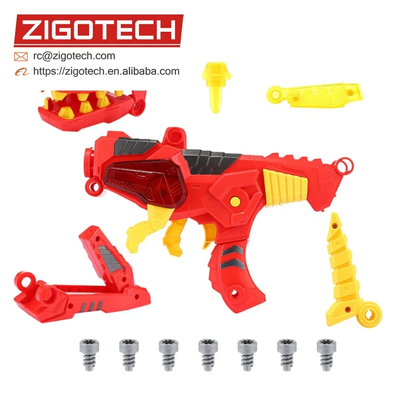 Hot sale product Amazon, Assembly DIY, transformer, dinosaur, toy gun, trunk, toys with a drill, toy
