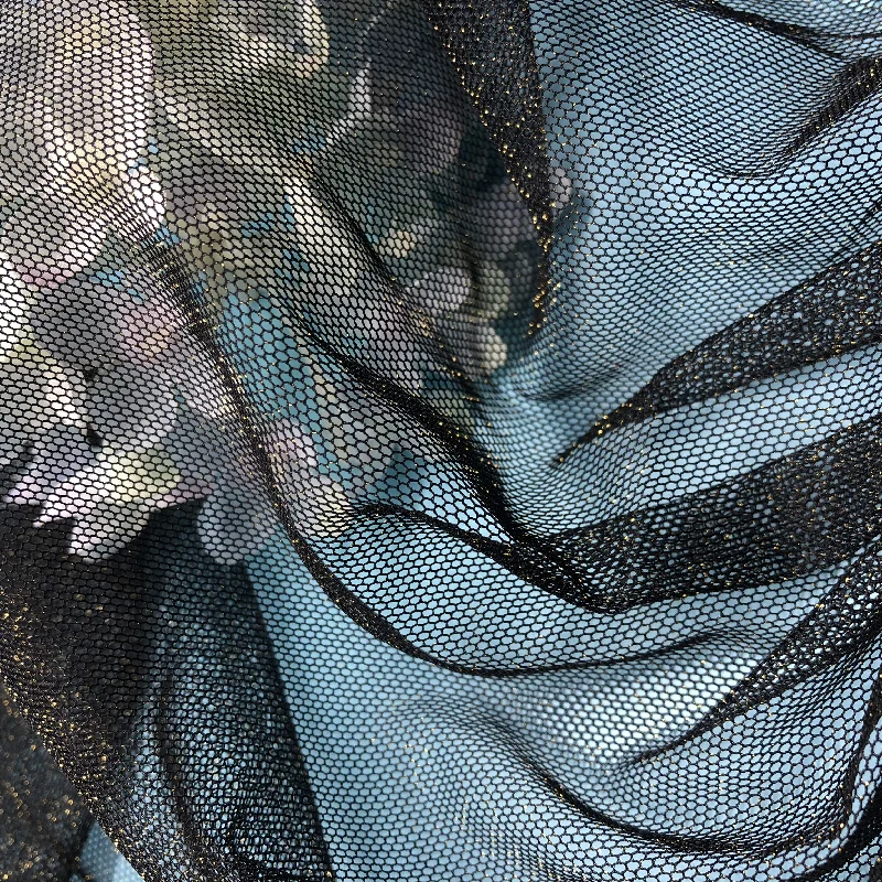 Soft And New Affordable Shining Net Mesh Gold Net Lace Net Fabric For Curtains