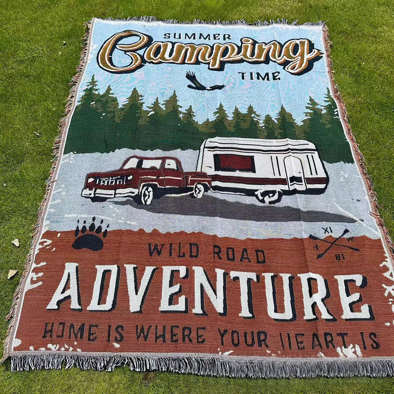 custom woven tapestry hoodies farmhouse throw blanket  beyonce star Anime Chainsaw man taylor woven blanket