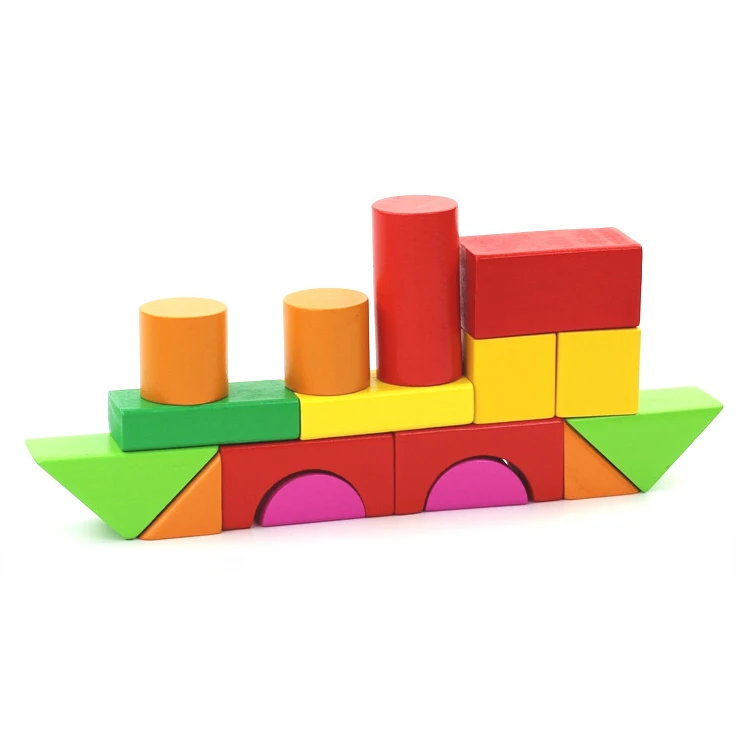 Wholesale Self Assembled Eco-Friendly Large Wooden Creative Educational Building Blocks Toys