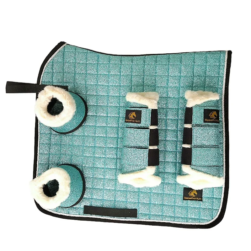  High End Fabric Glitter Saddle Pad Set for Equestrian