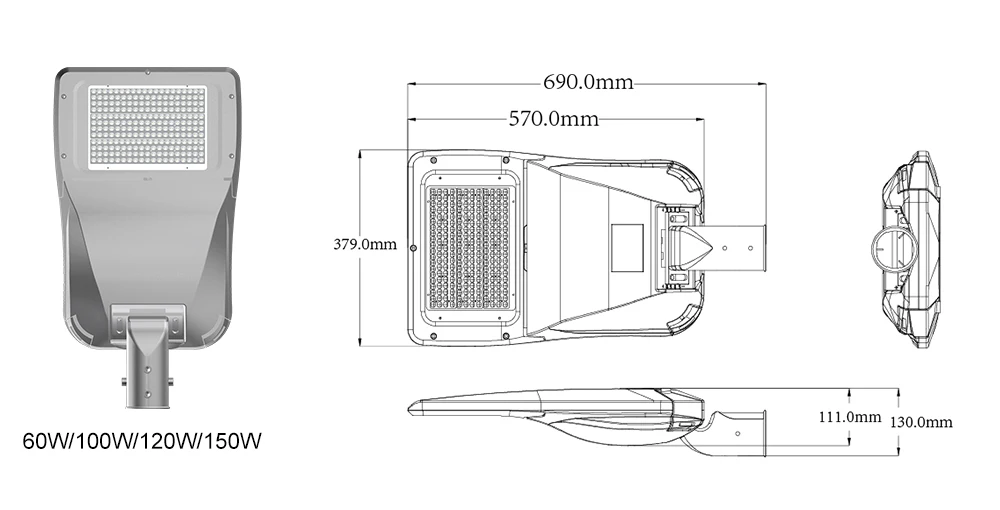 
High Lumens IP66 Outdoor Street Light 250W Led Module For Road Light 