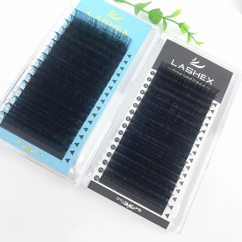 Lashex Cashmere Lash Extensions Tray 02 0.03 0.05 Premium Matte Black Volume Lash Trays Wholesale 8 25 Eyelash Extension Supplie