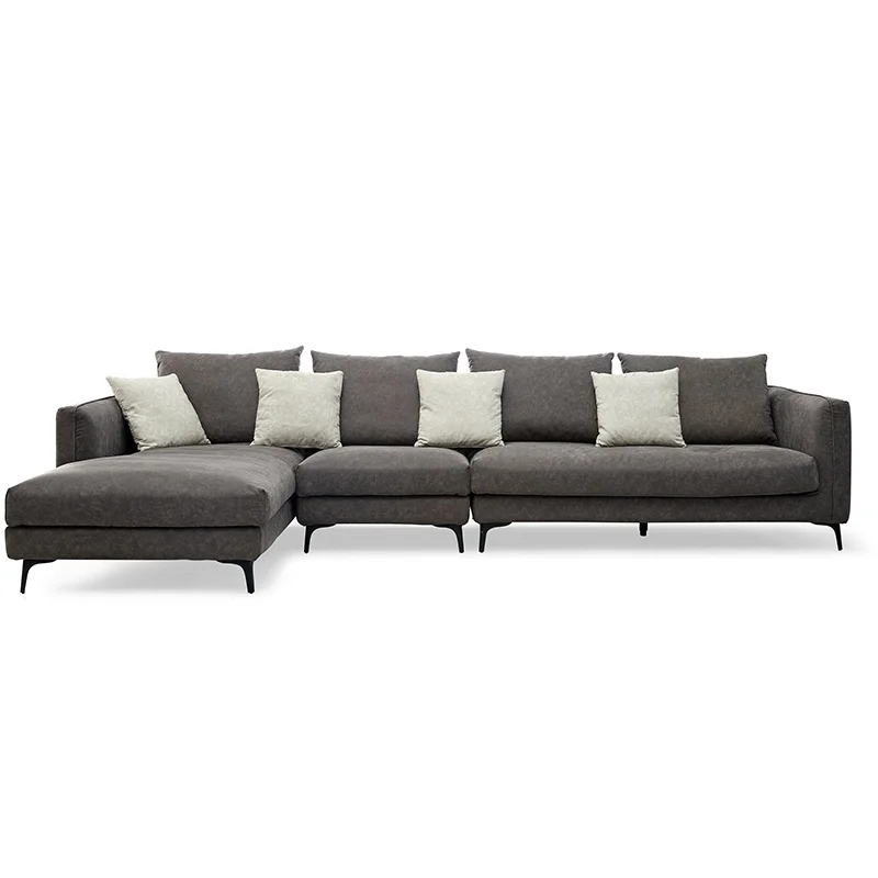 Latest popular three seater sofa  Modern design Couch Livingroom Furniture movable arms Fabric Sofa set