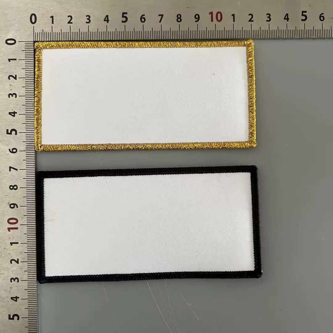 Wholesale Sublimation Heat Transfer DIY Custom Fabric Blank Patches with Hook and Loop Fastener
