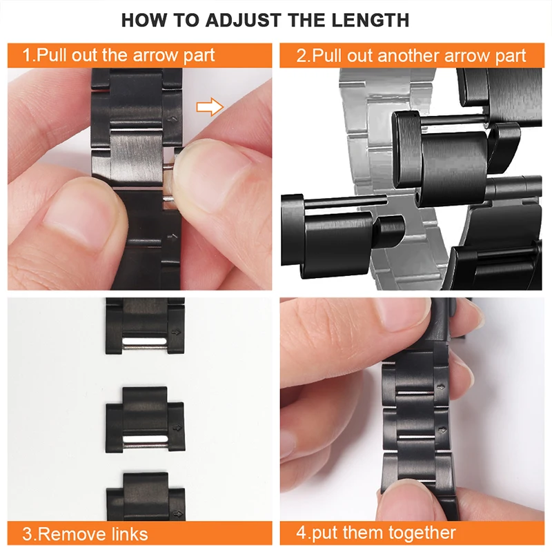 Metal strap for Samsung Galaxy watch/Huawei watch 3/Amazfit GTR stainless steel three beads strap for Huawei GT2 22mm 20mm