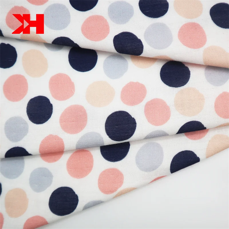 Kahn shaoxing supplier 3d digital custom printed dots organic cotton gauze kids fabric bamboo cotton