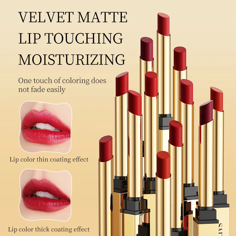 OEM SADOER wholesale custom multi-color red luxury mini waterproof cute beauty makeup cosmetic chinese lipstick