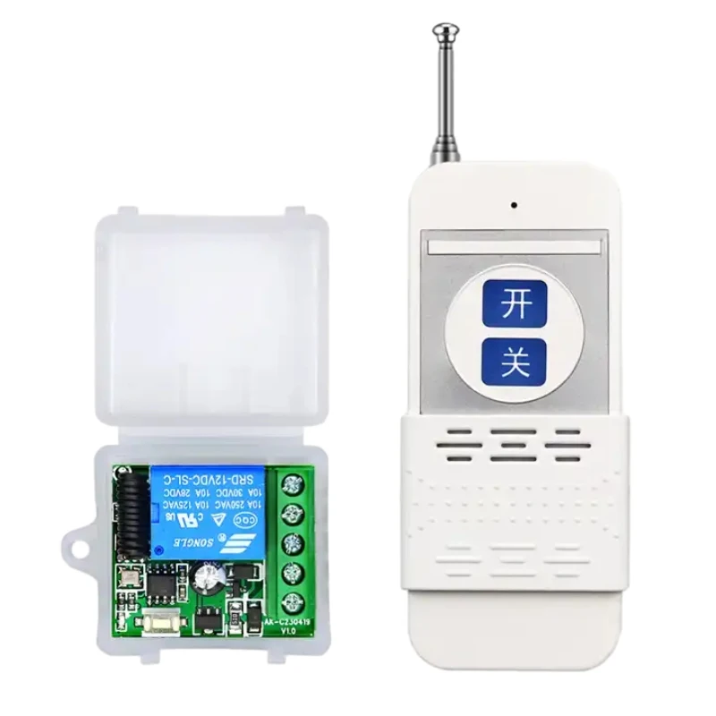 DC12V 1 CH Universal Garage Door 433MHz RF Transmitter and Receiver Set Wireless Switch Remote Control