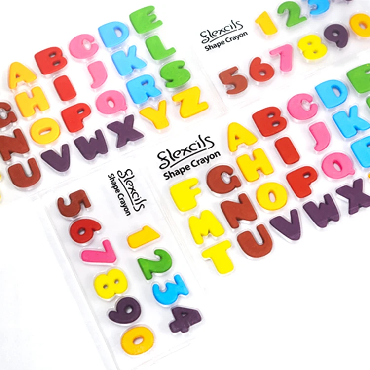 8 Colors Random Combination Shape Flexcils 3D Letters Non Toxic Crayon with colors for kids