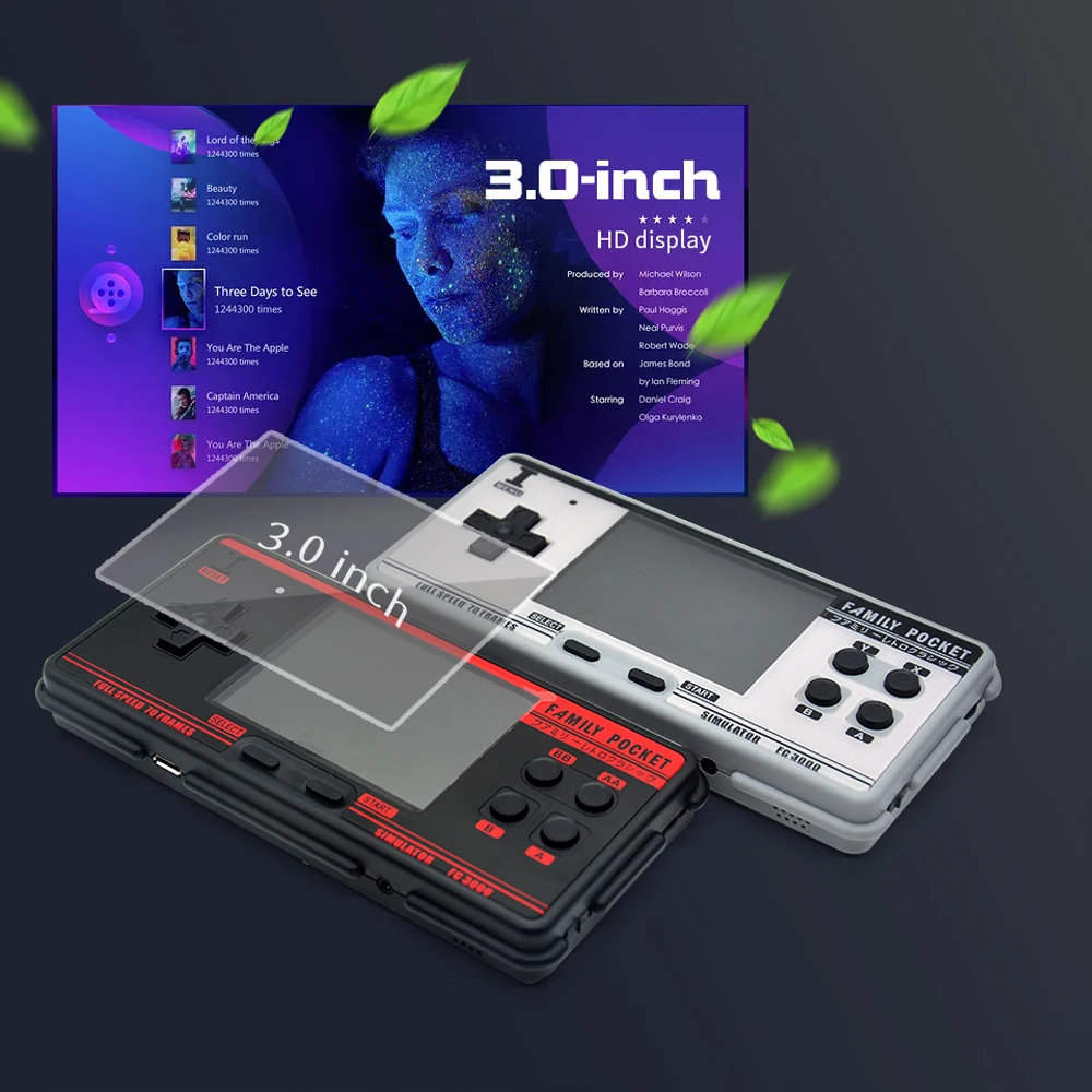 Портативная игровая консоль FC3000 игровой плеер с цветным экраном 8 бит имитатор памяти 2 Гб видео встроенный