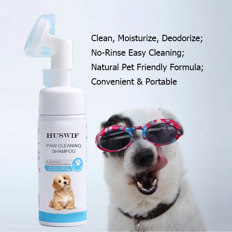 Low Moq Private Label No Rinse Moisture Quickly Clean Waterless Paw Care Cleansing Foot Foam For Pet