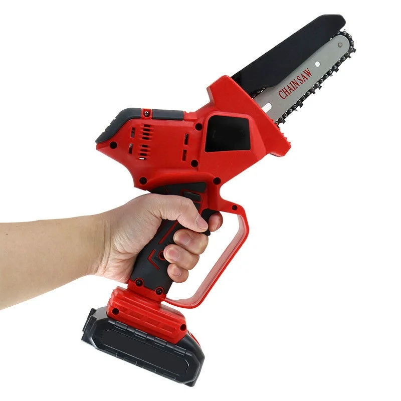 Hot Sale 6 Inch Electric Branch Pruning Saw Specialized Battery Operated Black Motor Saw Hard Outdoor Wood Cutting Chain Saw