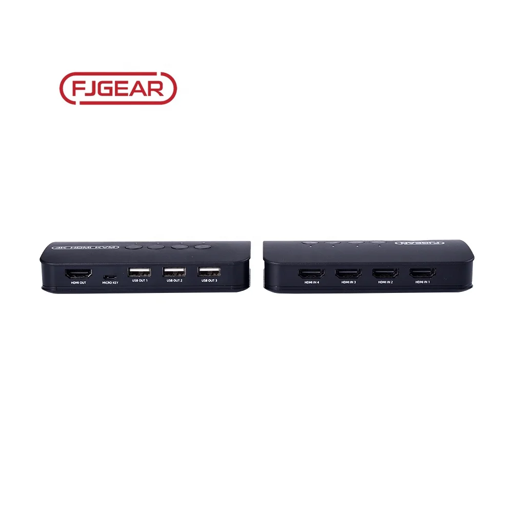 Fjgear Manual Hd Resolution4K*2K@30Hz Four-In And One-Out Hdmi Kvm Switch 4 Port Switch Kvm Hdmi