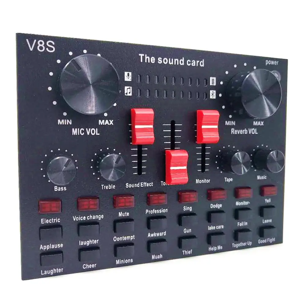 High Quality Sound Card V8s Home Recording Studio Equipment for KTV Singing and Recording