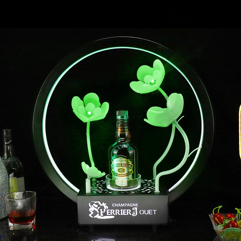 Club bar beer wine bottles plastic rechargeable colorful customized logo led light bottles display glorifiers