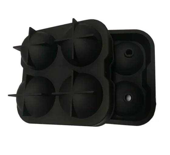 4 Cavity Ball Shape Silicone Ice Tray Silicone Round Shape Ice Cube Tray Mold Silicone Ice Ball Maker